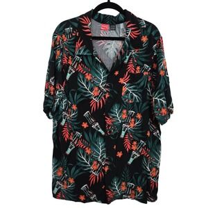 Coca Cola Mens XXL Hawaiian Shirt Aloha Tropical Print 100%‎ Rayon Retro